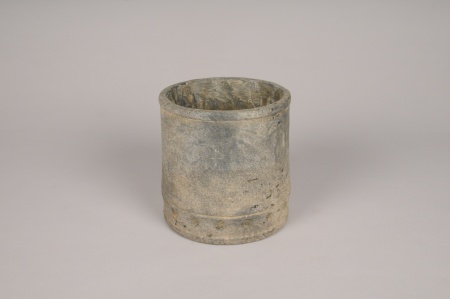 Cache-pot en béton gris D15cm H15cm