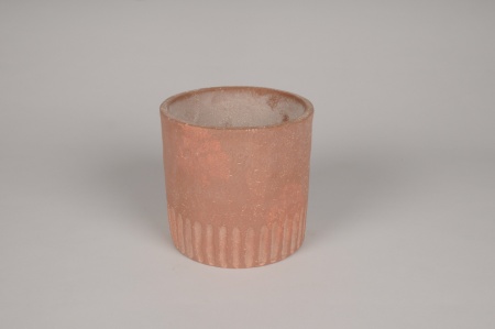 Cache-pot en béton terracotta D12cm H12cm