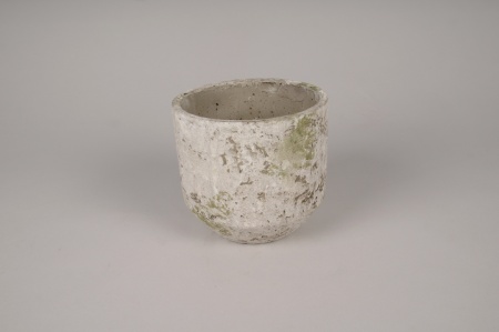 Cache-pot en béton vieilli D17cm H15.5cm