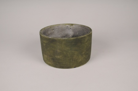 Coupe en béton vert foncé D25.5cm H12cm