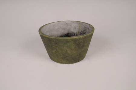 Coupe en béton vert foncé D17cm H9.5cm