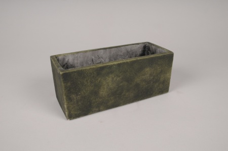 Jardinière en béton vert foncé 20.5x8.5cm H8.5cm