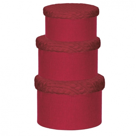 Set de 3 boîtes à chapeau rouges