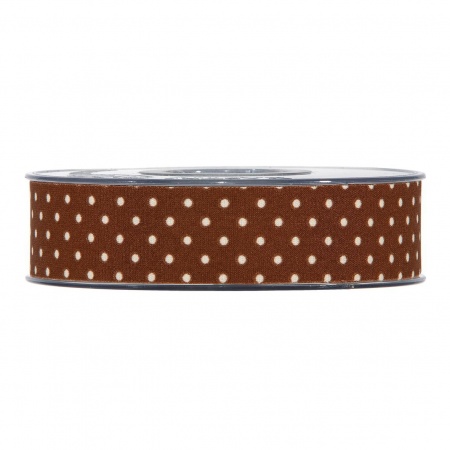 Ruban tissu à pois chocolat 25mm x 15m