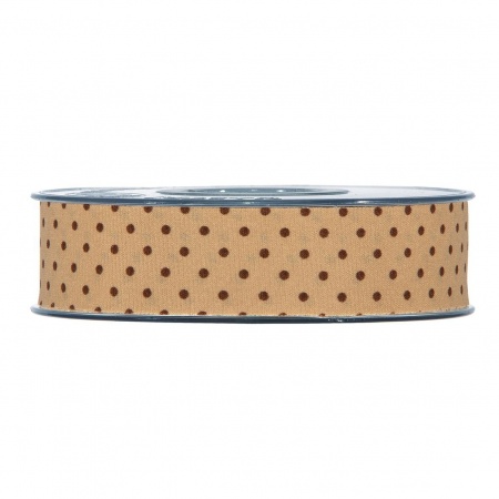 Ruban tissu à pois beige 25mm x 15m