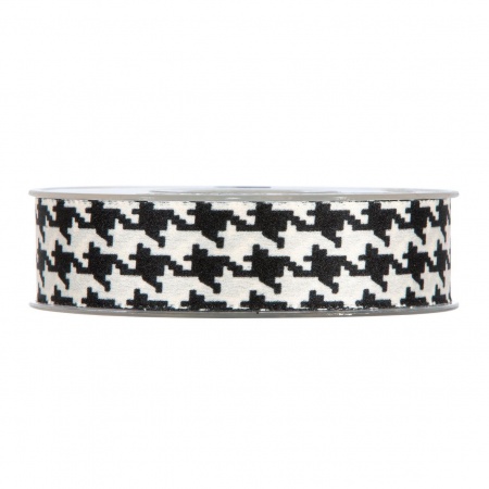 Ruban tissu blanc et noir 25mm x 15m