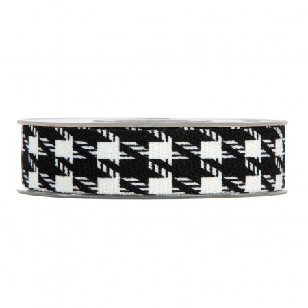 Ruban tissu blanc et noir 25mm x 10m