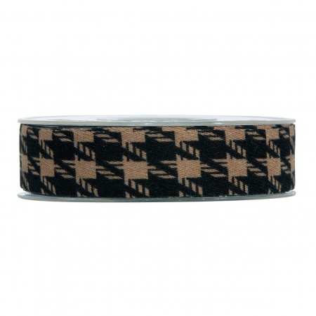 Ruban tissu marron et noir 25mm x 10m