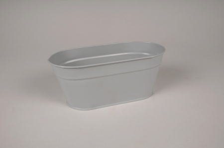 Jardinière en zinc gris 22x10cm H9cm