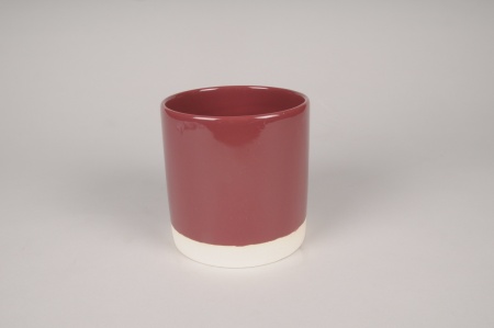 Cache-pot en céramique framboise D15cm H15.5cm