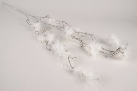 Branche de coton artificielle blanche H99cm