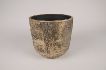 Cache-pot en céramique antique or D17cm H16cm