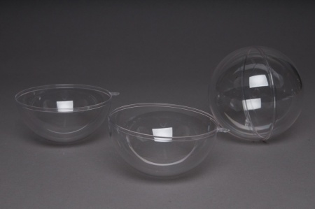 Boîte de 12 boules plastiques ouvrables transparentes D14cm