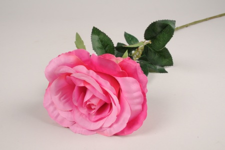 Rose artificielle rose fuchsia H74cm