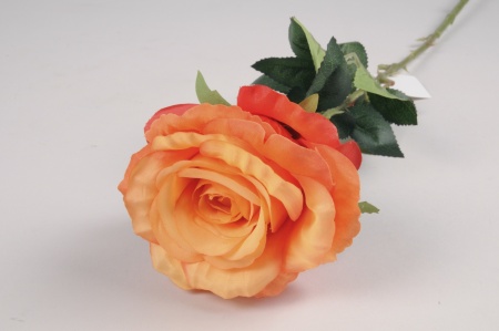 Rose artificielle orange H76cm