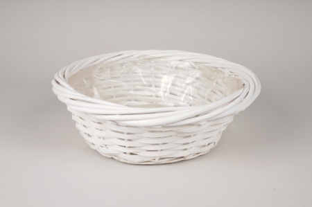 Coupe en osier blanc D33cm H12cm