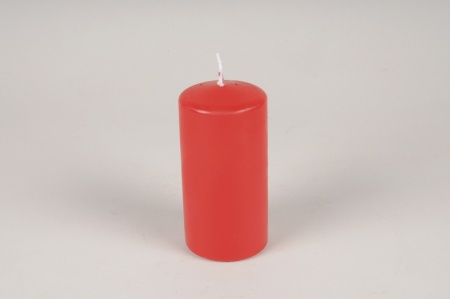 Boîte de 12 bougies cylindres rouges D6cm H12cm
