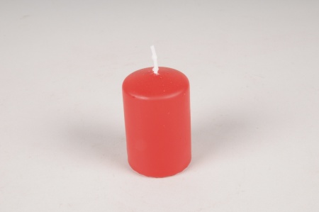 Boîte de 24 bougies cylindres rouges D4cm H6cm