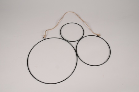 Ensemble de 3 cercles en métal noir