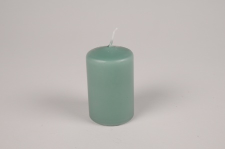 Boîte de 24 bougies cylindres vert émeraude D5cm H8cm