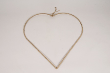 Coeur en corde naturelle D58cm