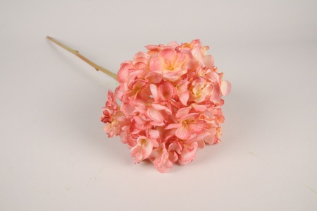 Hortensia artificiel rose H55cm