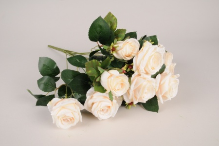 Bouquet de roses artificielles crème H49cm