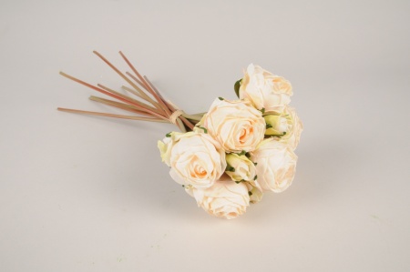Bouquet de roses artificielles crème H39cm