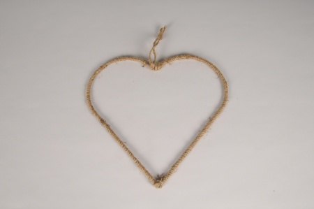 Coeur en corde naturelle D28cm
