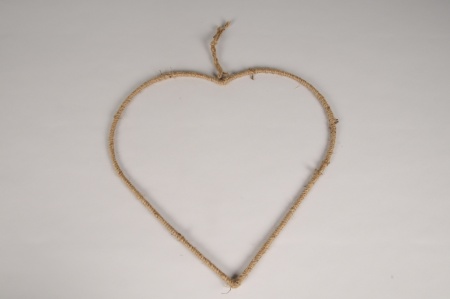 Coeur en corde naturelle D38.5cm