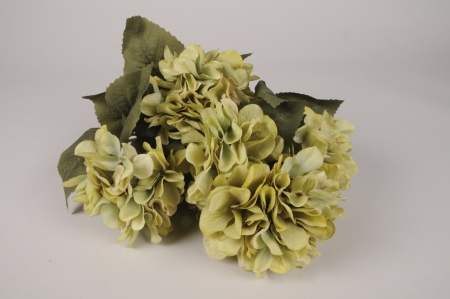Bouquet d'hortensias artificiels verts H53cm