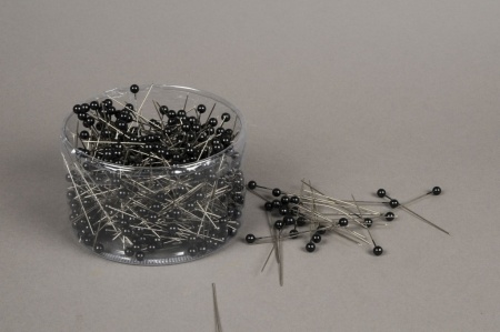 Boîte de 500 perles sur épingle noir 6x65mm