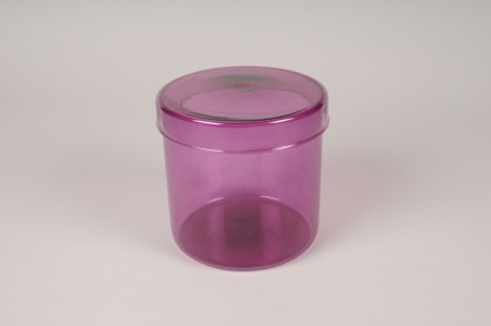 Bocal en verre violet avec couvercle D12cm H12cm