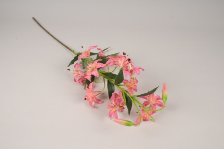 Lilium artificiel rose H80cm