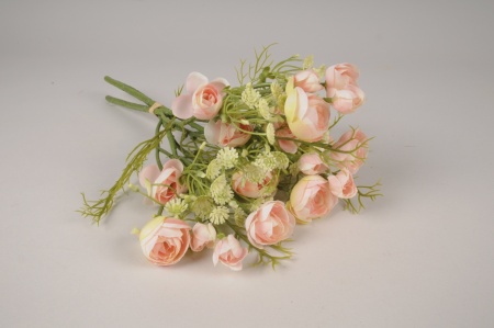 Bouquet de renoncules artificielles roses H37cm