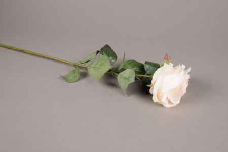 Rose artificielle rose pâle H64cm