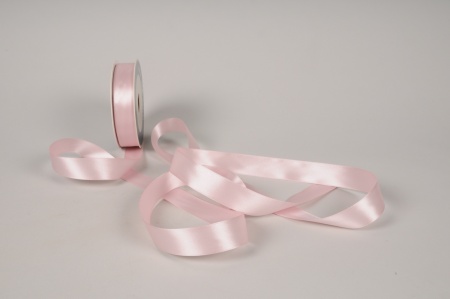 Ruban satin rose clair 25mm x 50m