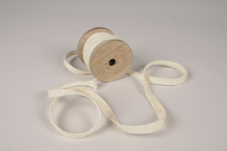 Ruban corde en tissu blanc 1cm x 6m