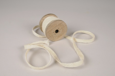 Ruban corde en tissu blanc 1cm x 6m