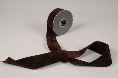 Ruban de velours chocolat 40mm x 7m