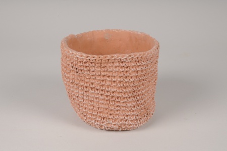 Cache-pot en béton corail D14.5cm H12cm