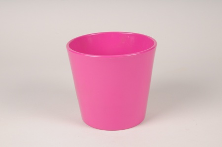 Cache-pot en céramique rose D15cm H13.5cm