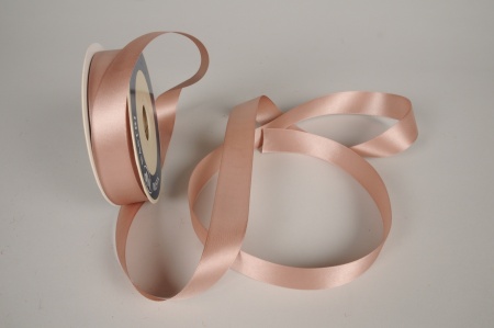 Ruban satin beige rose 25mm x 50m