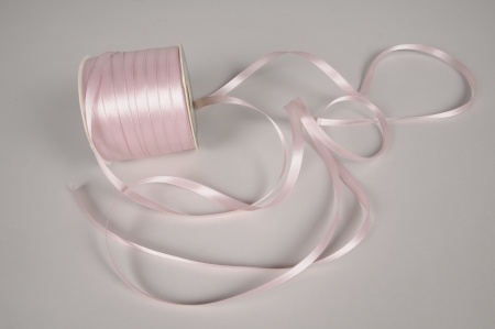 Ruban satin rose poudré 6mm x 100m