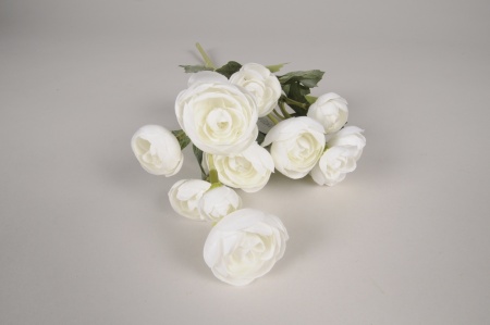Bouquet de renoncules artificielles blanches H38cm