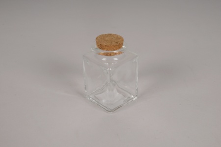 Fiole en verre avec bouchon 4.5x4.5cm H8cm