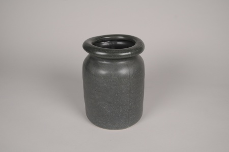 Vase en céramique noir D15.5cm H20cm