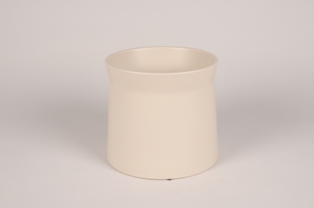 Cache-pot en céramique crème D18cm H16cm