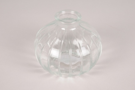 Vase bouteille en verre D10.5cm H8.5cm