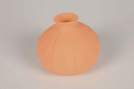 Vase bouteille en verre orange mat D10.5cm H8.5cm
